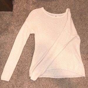 Hollister white sparkly knit sweater